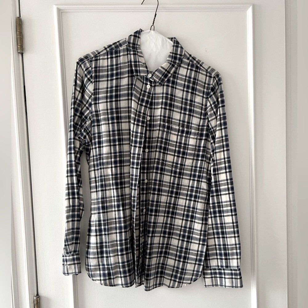 Madewell Long sleeve button plaid shirt slim fit Sz L
